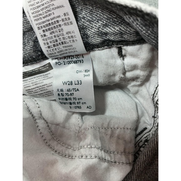 Levi's 94 Baggy Wide Leg Jeans Womens 28 Gray Acid Wash High Rise Denim 90s - Picture 11 of 13